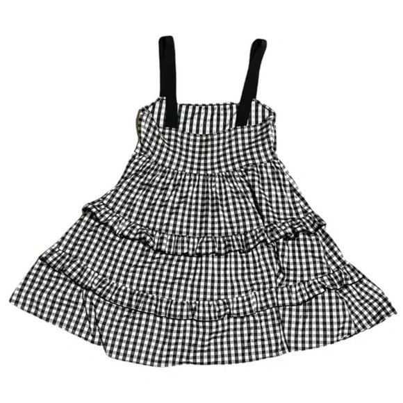 Zara | Black and White Gingham Tiered Mini Dress - Picture 4 of 6